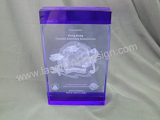 Color crystal with inner laser engrave